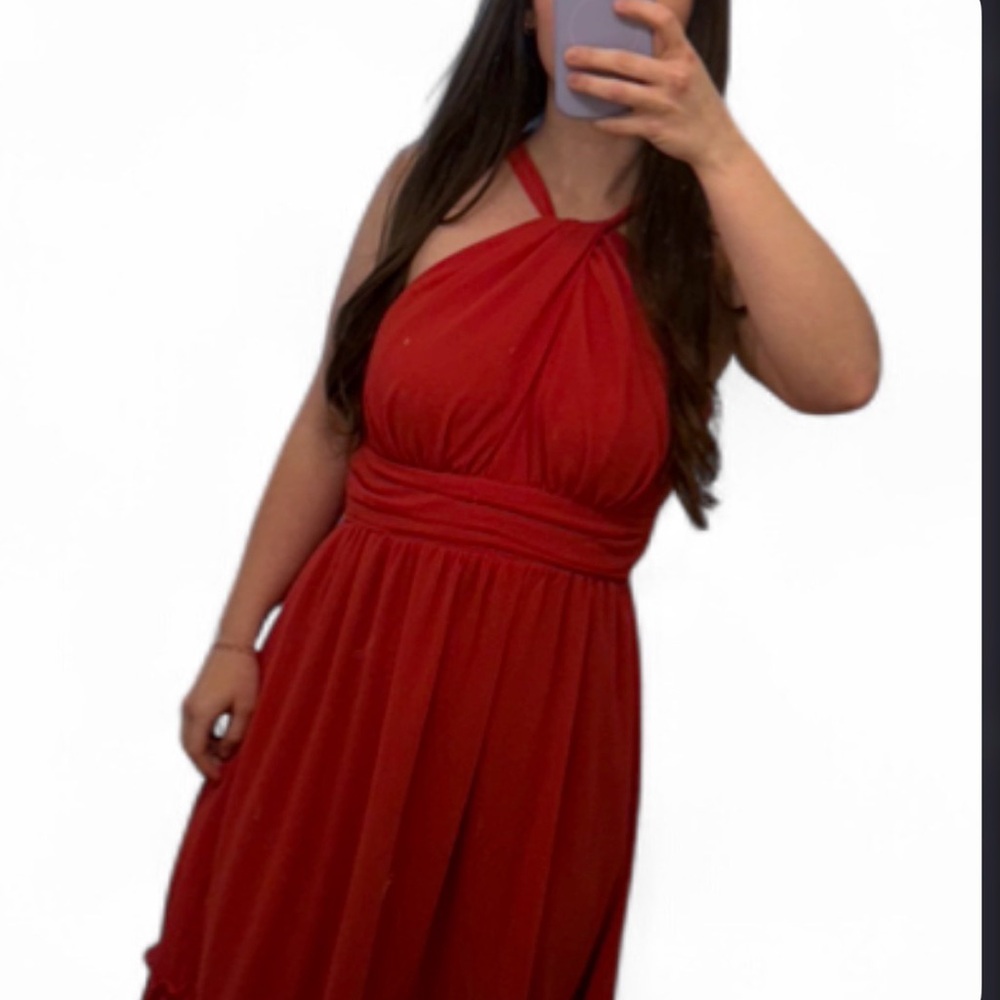 Grace Karin Coral Halter Dress